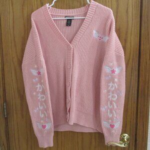 Hot Topic Kawaii Pink Oversized Cardigan size Small